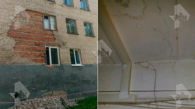 В Сети появились фото дома с обвалившимся фасадом, из которого эвакуировали людей