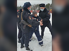 В Кубинке полицейские с автоматами охраняют создаваемый на особо ценных землях карьер и задерживают всех несогласных