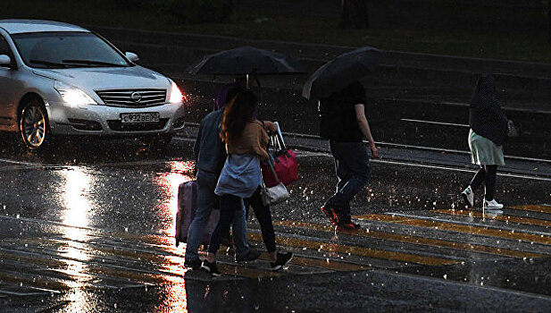 Сильный дождь с грозой и ветром ожидаются в Москве днем в воскресенье