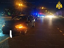 Ночью Kia и Citroen разбились на перекрестке