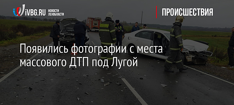 Появились фотографии с места массового ДТП под Лугой