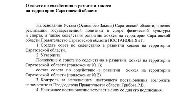 В Саратове создадут совет для поддержки хоккеистов «Кристалла»