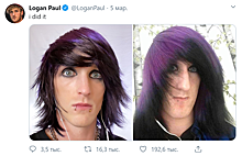 Логан Пол превратился в эмо ради пародии на мем с самим собой