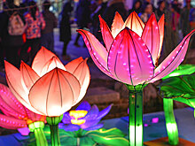 Новогодние фонари в районе Лаомэньдун города Нанкин