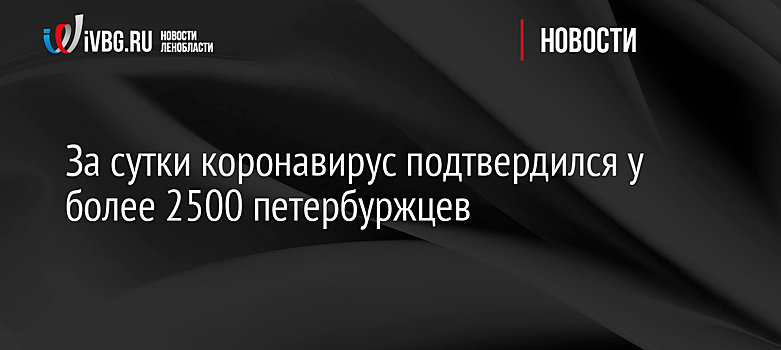 За сутки коронавирус подтвердился у более 2500 петербуржцев