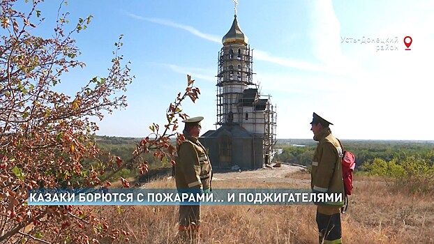 Казаки-дружинники защищают степь от поджигателей