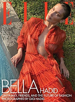 Платье из тюля и рыбацкие сапоги: Белла Хадид украсила обложку Elle — ее сняла Джиджи