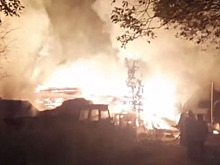 Крупный пожар вспыхнул вдоль трассы на Дальнем Востоке