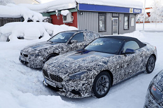 BMW Z4 2019 заметили на зимних дорожных тестах совместно с Toyota Supra и BMW 3-Series