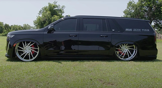 Опубликовали видео с уникальным и полностью черным Cadillac Escalade 2021 года