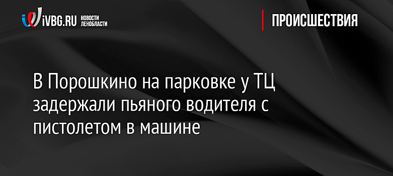 В Порошкино на парковке у ТЦ задержали пьяного водителя с пистолетом в машине