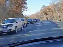 Многокилометровая пробка сковала дороги в Шкотовском районе