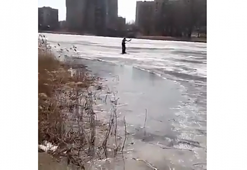 На Мещерском озере в Нижнем Новгороде был замечен неадекватный лыжник (ВИДЕО)