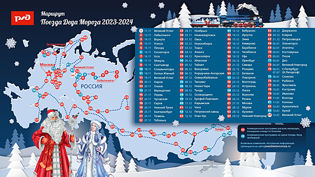 Поезд Деда Мороза посетит только один город Кузбасса вместо семи