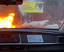 На Варшавском шоссе в Москве загорелся автобус
