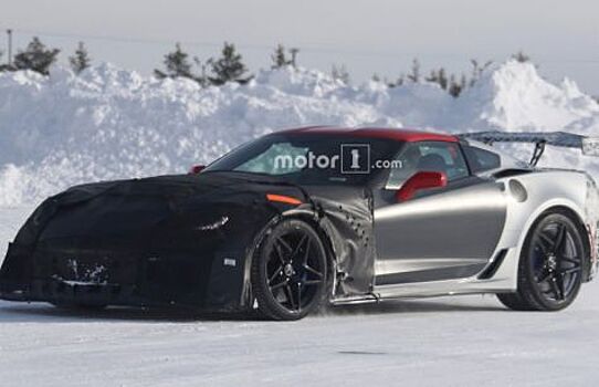 На зимних испытаниях «поймали» экстремальное купе Chevrolet Corvette ZR1