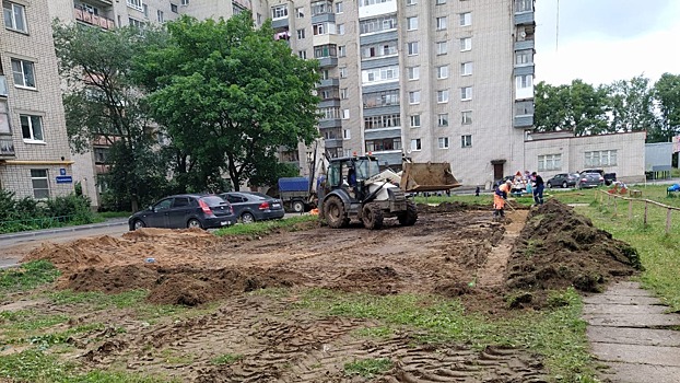 Спортплощадку начали строить в Тепличном микрорайоне Вологды по проекту «Народный бюджет ТОС»