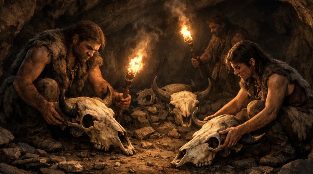 Не ради еды: зачем неандертальцы собирали черепа животных, раскрыло исследование