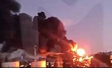 Загоревшийся резервуар с дизтопливом в Сочи сняли на видео