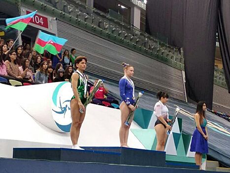 Гимнастка Оксана Чусовитина вновь с медалью на этапе Кубке мира