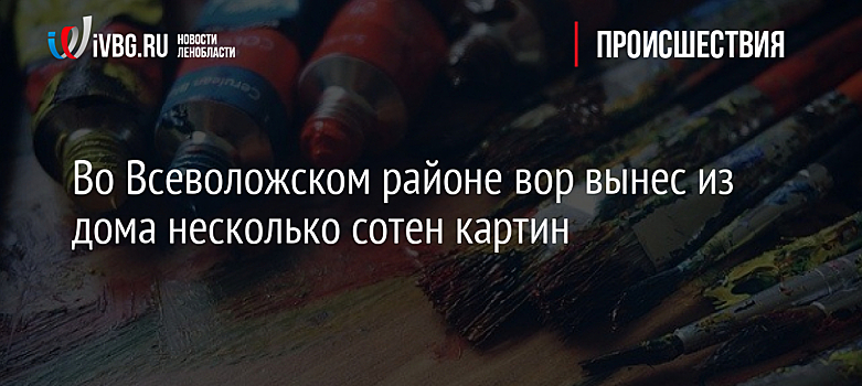 Во Всеволожском районе вор вынес из дома несколько сотен картин