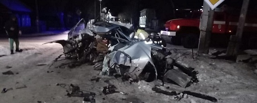 Пьяный водитель в Курганской области врезался в дерево и разбил Mercedes