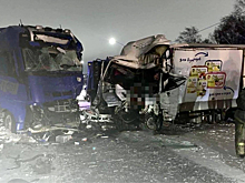 Две фуры столкнулись в лоб в Новосибирской области