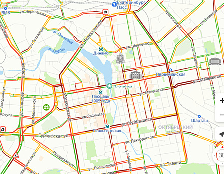Екатеринбург парализовало километровыми пробками