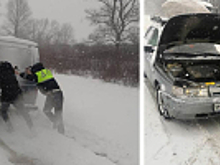 В Адыгее автоинспекторы оказали своевременную помощь на дороге семье из соседнего региона