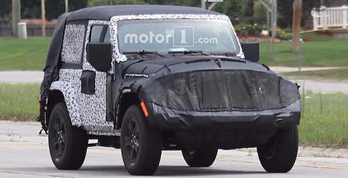Двухдверный Jeep Wrangler 2018 сфотографировали на тестах