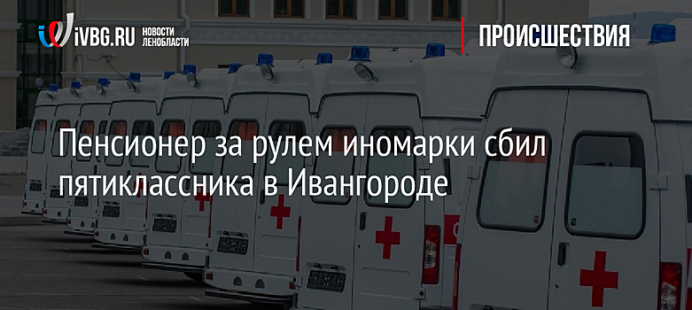 Пенсионер за рулем иномарки сбил пятиклассника в Ивангороде
