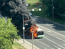 В Москве сгорел пассажирский автобус