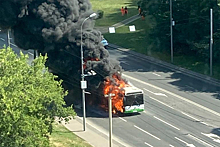 В Москве сгорел пассажирский автобус