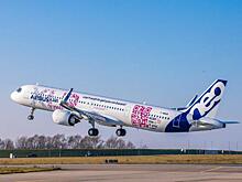 Третий летный экземпляр ультрадальнего самолета A321XLR пометили гигантским QR-кодом