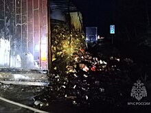 Прицеп со стеклянной посудой загорелся в Лысковском округе
