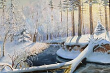 В библиотеке №196 проходит зимняя выставка-продажа картин художника Геннадия Столярова