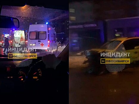 Автомобиль въехал в остановку в Новосибирске