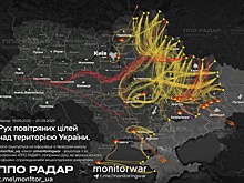 Опубликована схема ночных ударов по Украине