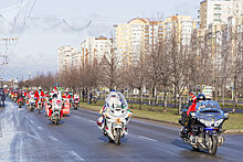 В Кишиневе состоялся Парад Дедов Морозов на мотоциклах