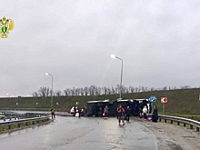 Под Ростовом перевернулся пассажирский автобус "Москва - Геническ"