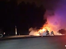 На Режевском тракте Skoda влетела в «газель», после удара оба автомобиля заполыхали