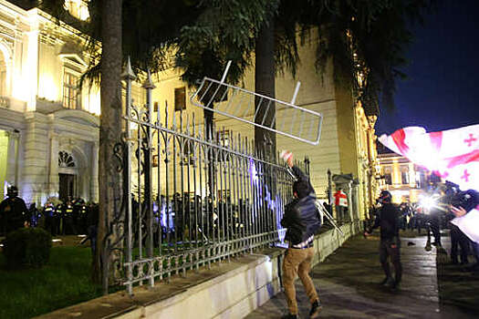 Мэрия Тбилиси: митингующие сломали забор дворца президента Грузии