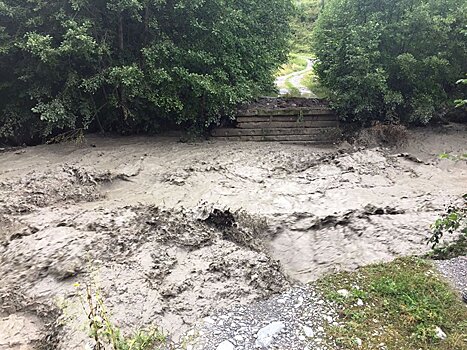 В селе Южной Осетии начали восстановление смытого дождем моста