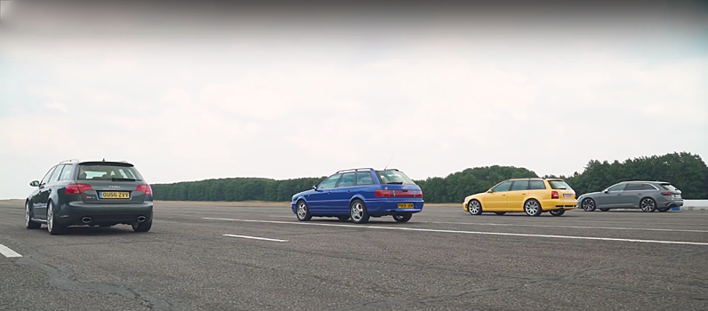 Видео: четыре поколения Audi RS4 Avant сравнили в гонке по прямой