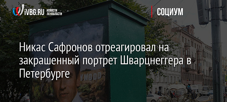 Никас Сафронов отреагировал на закрашенный портрет Шварцнеггера в Петербурге