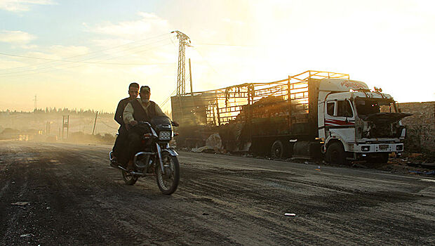 МО РФ зафиксировало грузовик террористов рядом с гумконвоем ООН