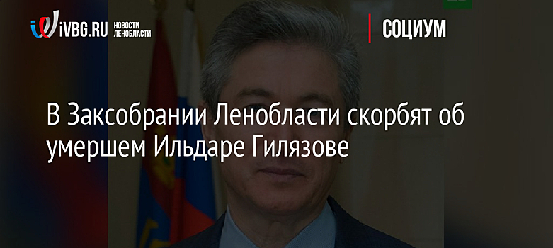 В Заксобрании Ленобласти скорбят об умершем Ильдаре Гилязове