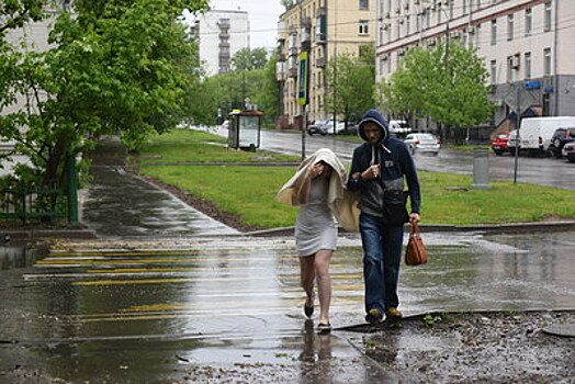 Сильный ливень начался на севере Москвы