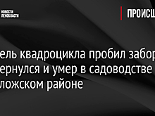 Водитель квадроцикла пробил забор, перевернулся и умер в садоводстве во Всеволожском районе