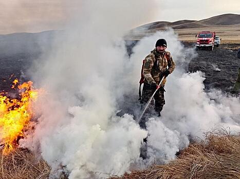 Степной пожар произошел в Забайкалье